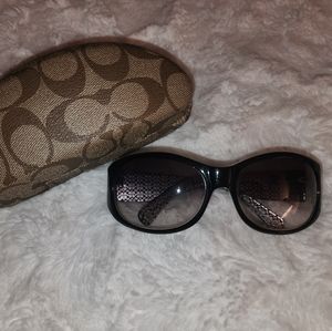 Coach LAUREN S442 Black Sunglasses Frames Round Full Rim and case